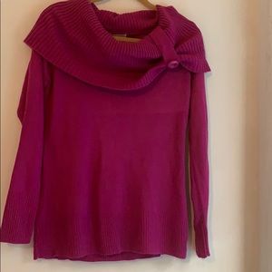 Off shoulder purple sweater